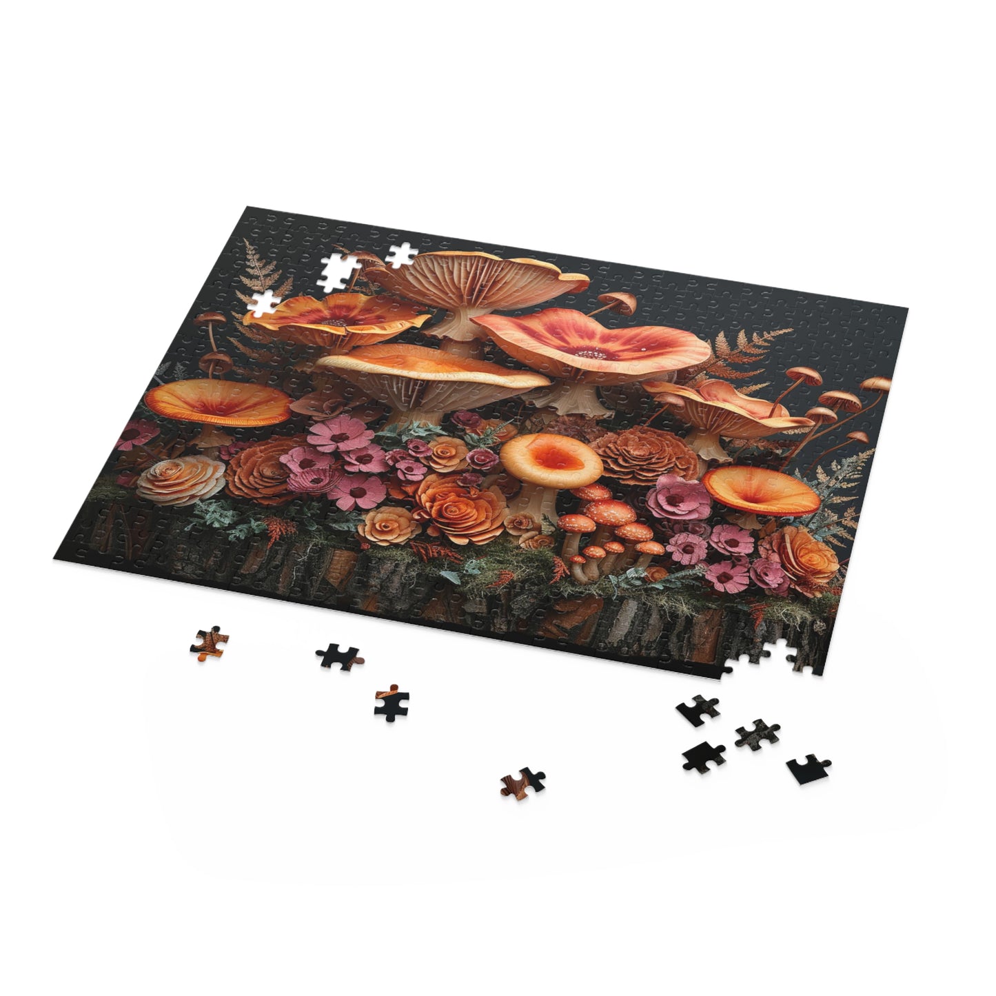 Trumpet Mushroom Bouquet - Elegant Jigsaw Puzzle Gift
