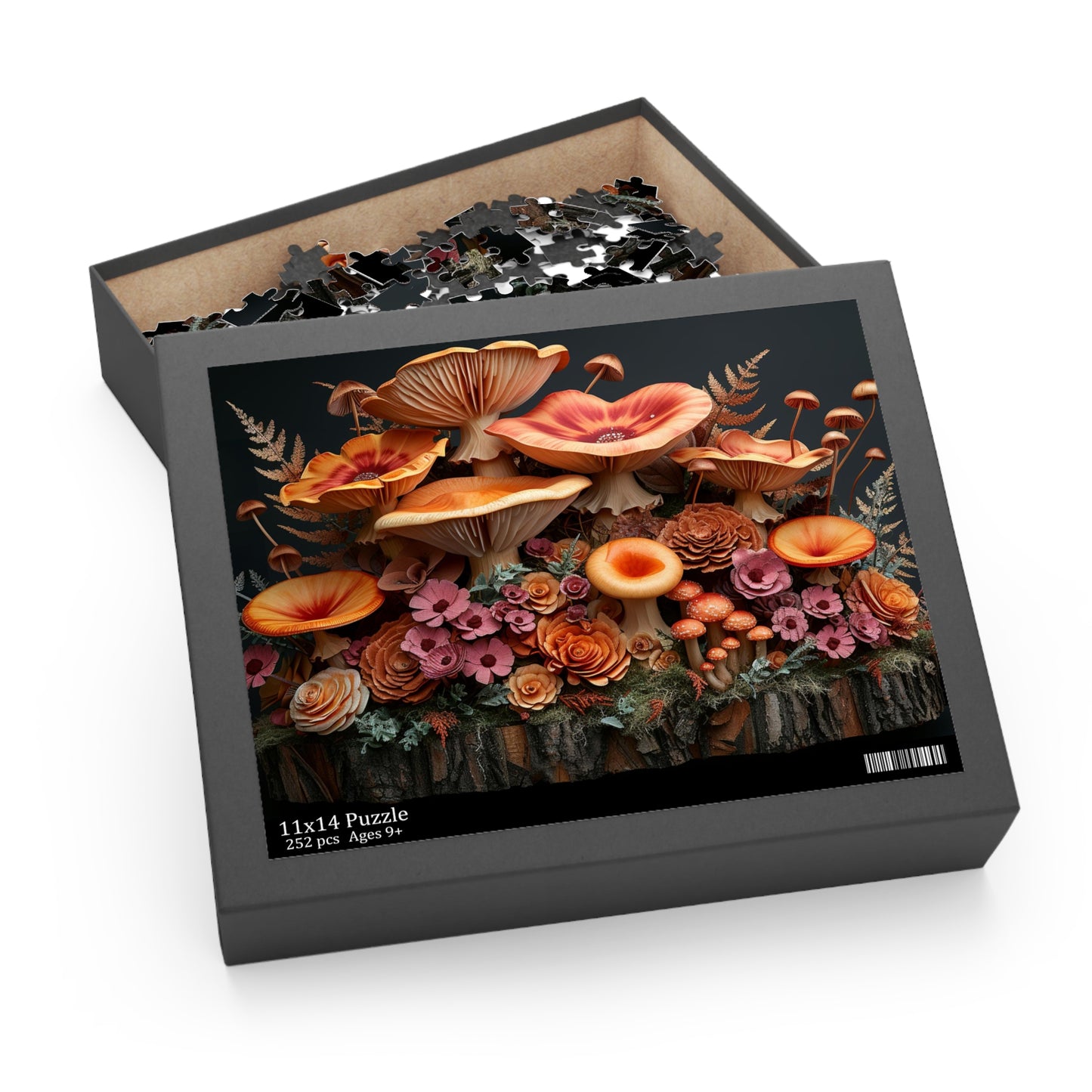 Trumpet Mushroom Bouquet - Elegant Jigsaw Puzzle Gift