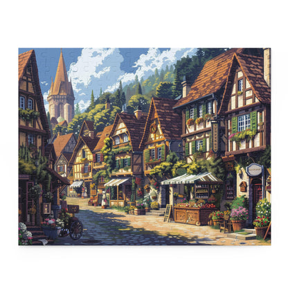 Village Charm - Elegant Jigsaw Puzzle Gift