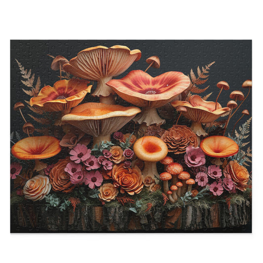 Trumpet Mushroom Bouquet - Elegant Jigsaw Puzzle Gift