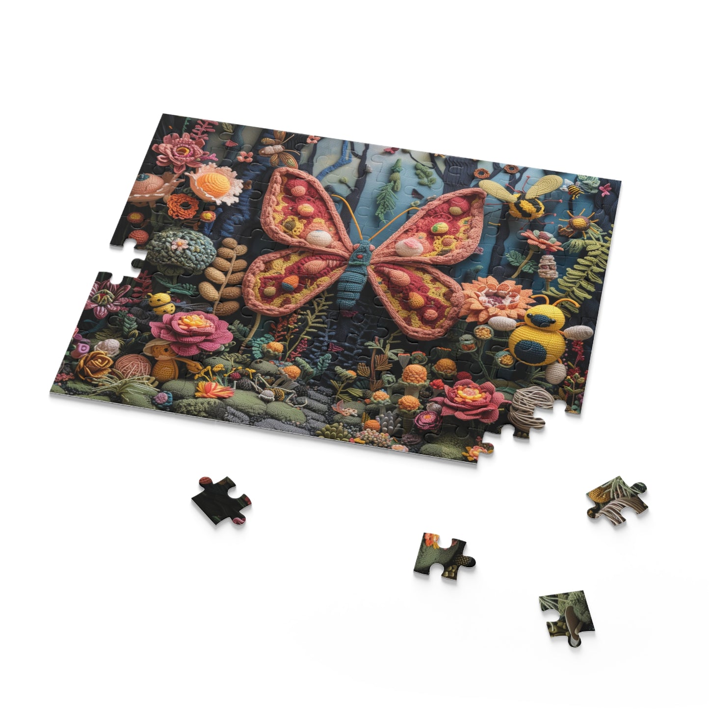 Crochet Butterfly Garden - Elegant Jigsaw Puzzle