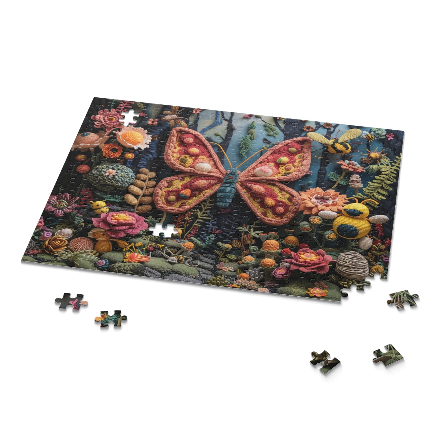 Crochet Butterfly Garden - Elegant Jigsaw Puzzle