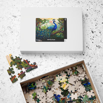 Stained Glass Peacock Jigsaw Puzzle