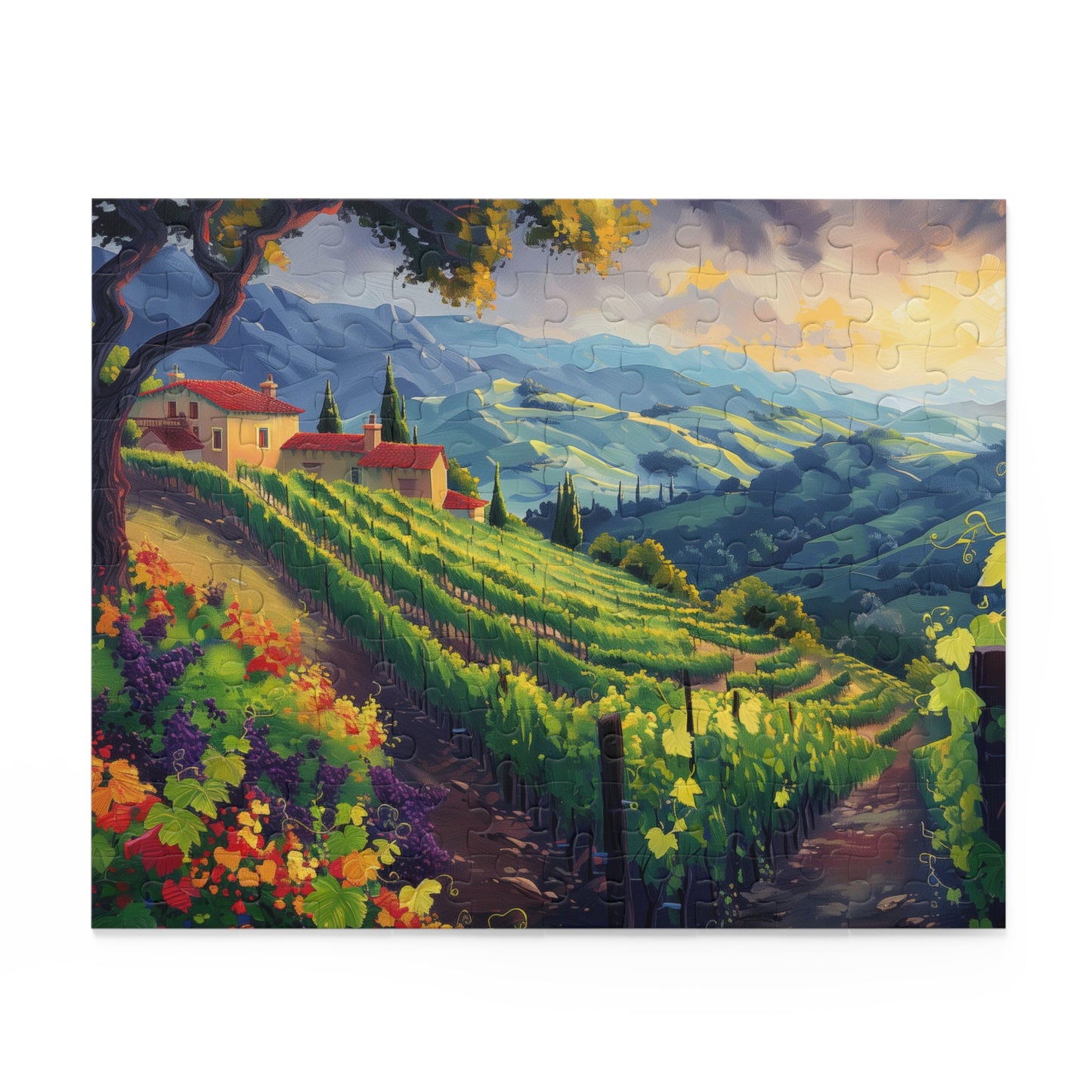 Vineyard Sunrise - Elegant Jigsaw Puzzle