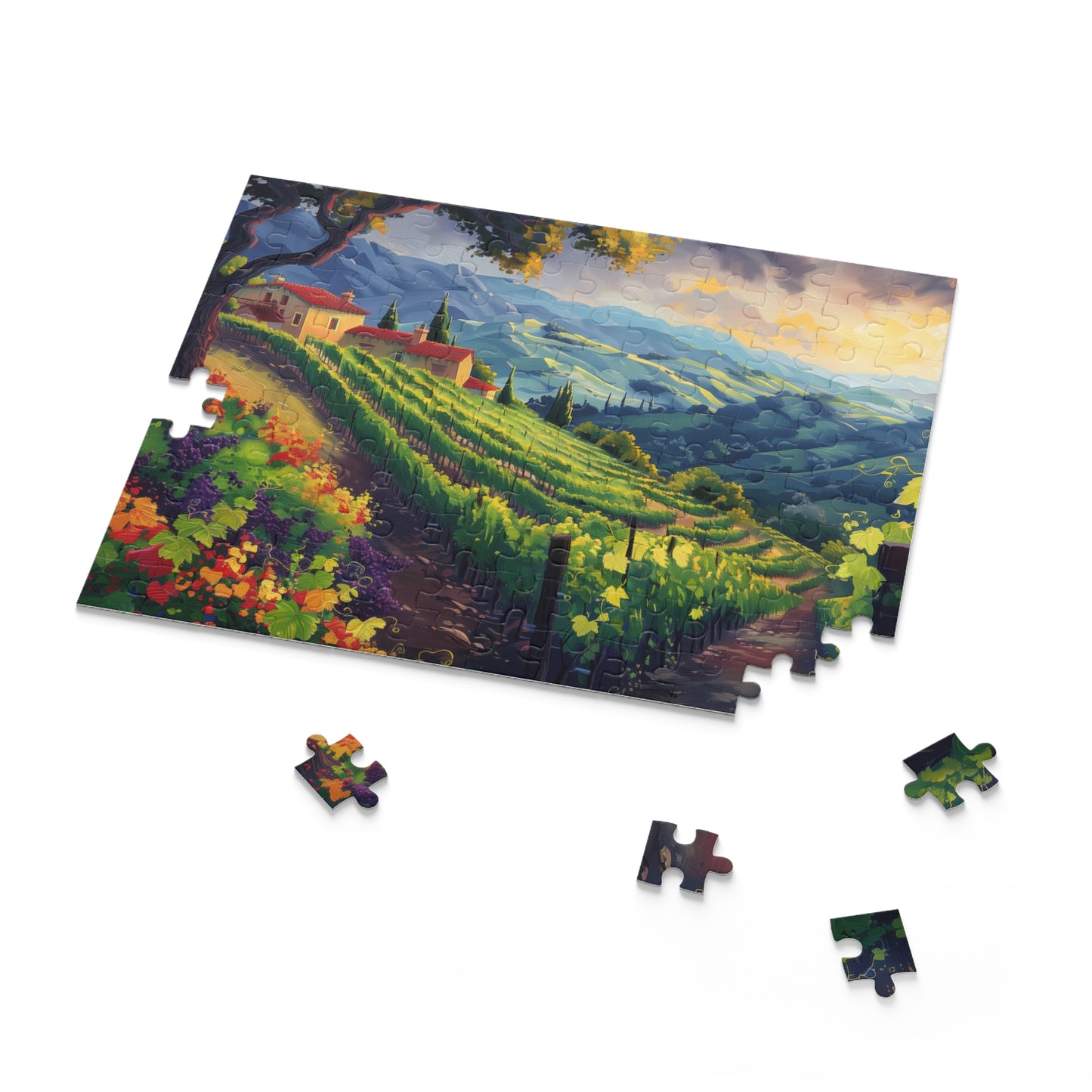 Vineyard Sunrise - Elegant Jigsaw Puzzle