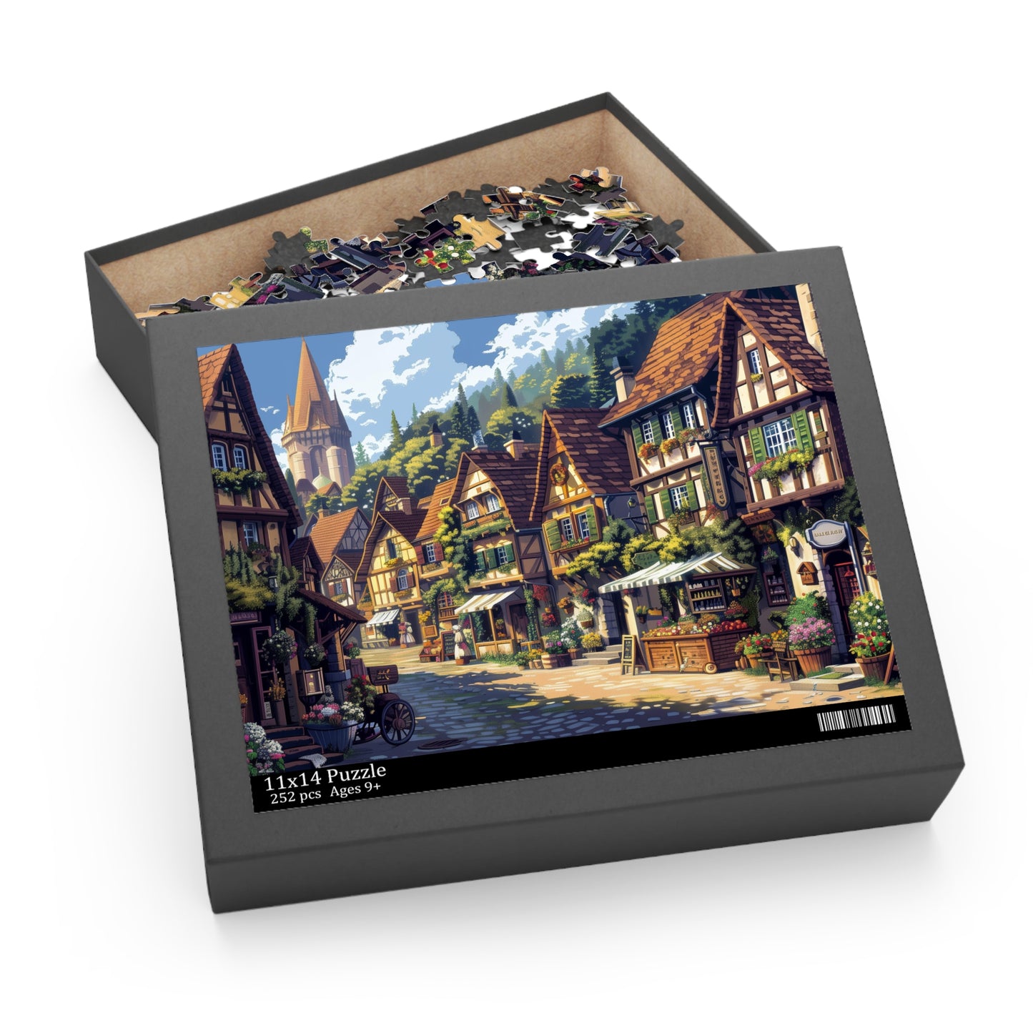 Village Charm - Elegant Jigsaw Puzzle Gift