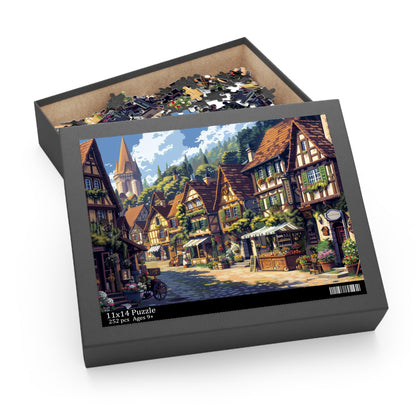 Village Charm - Elegant Jigsaw Puzzle Gift