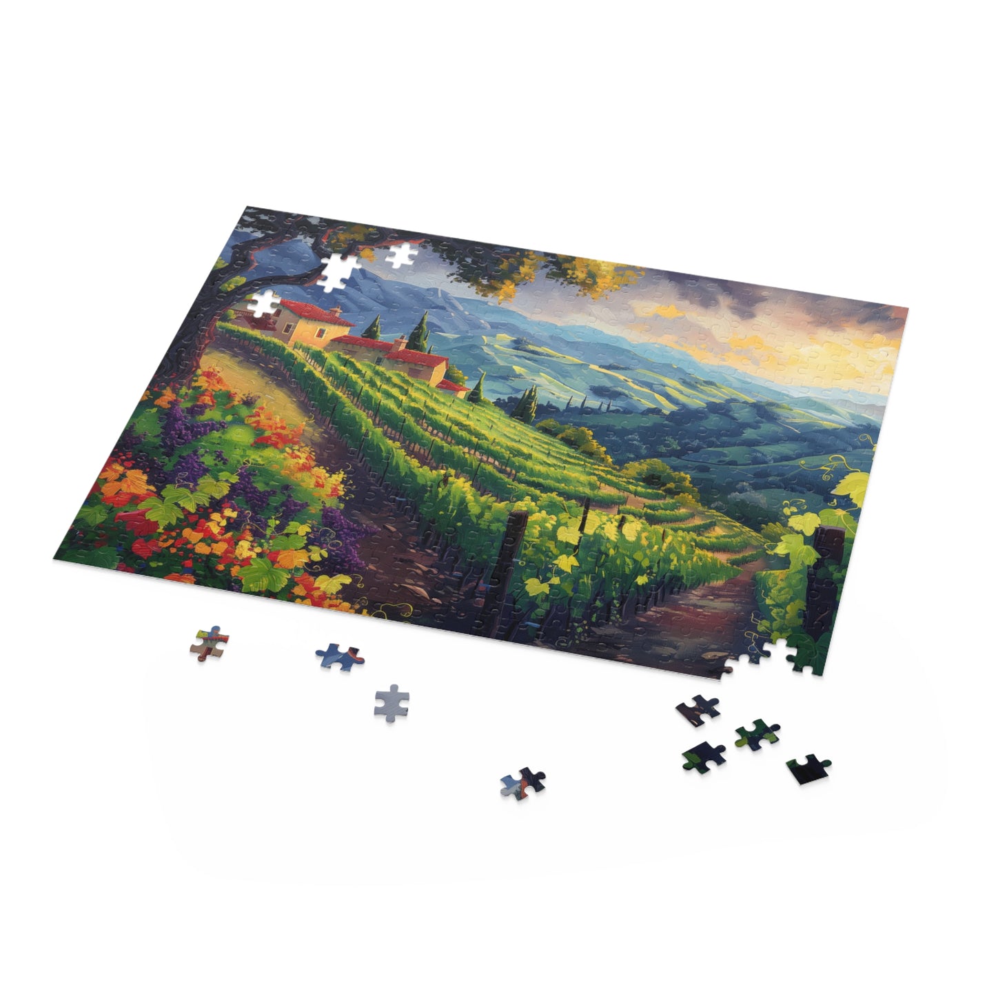 Vineyard Sunrise - Elegant Jigsaw Puzzle