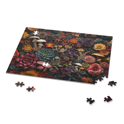 Succulents and Mushrooms - Elegant Jigsaw Puzzle Gift