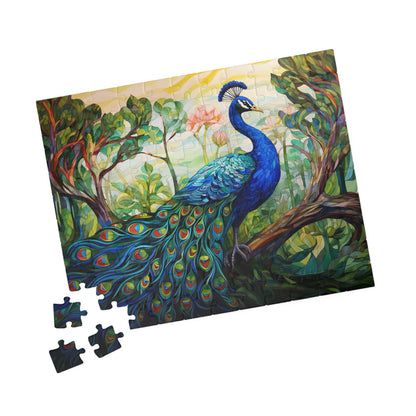 Stained Glass Peacock Jigsaw Puzzle