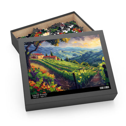 Vineyard Sunrise - Elegant Jigsaw Puzzle