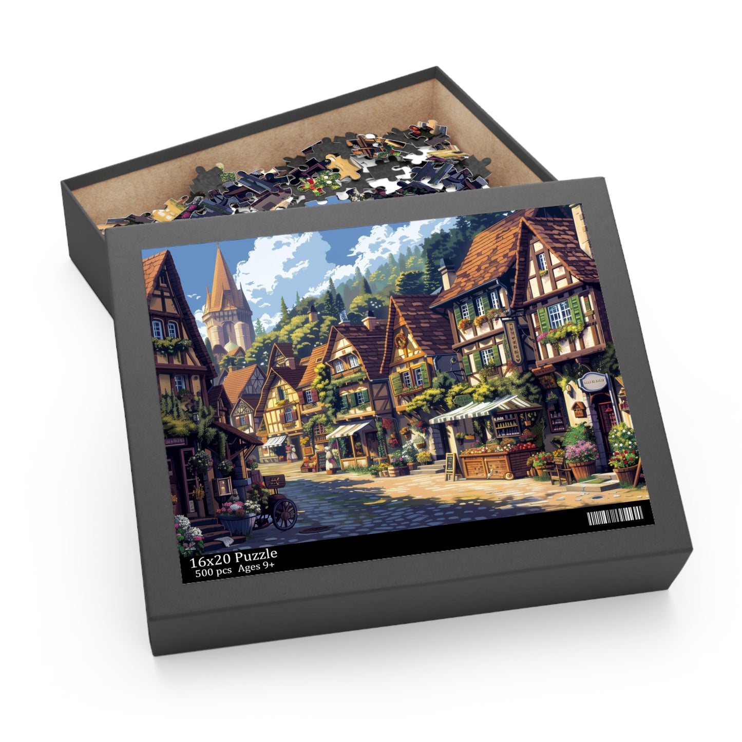 Village Charm - Elegant Jigsaw Puzzle Gift