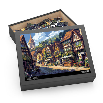 Village Charm - Elegant Jigsaw Puzzle Gift