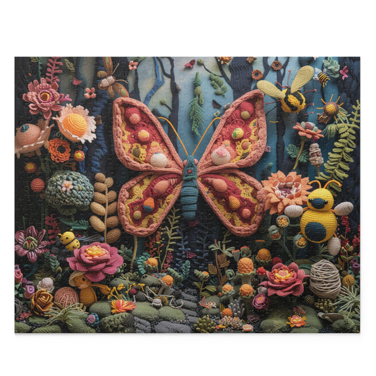 Crochet Butterfly Garden - Elegant Jigsaw Puzzle