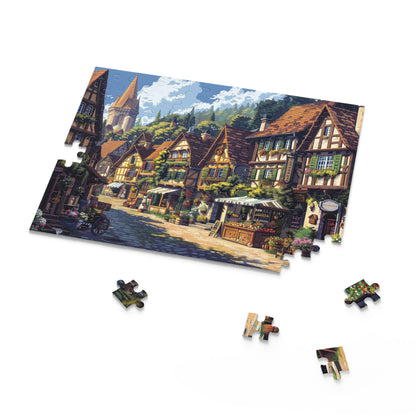 Village Charm - Elegant Jigsaw Puzzle Gift