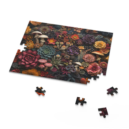 Succulents and Mushrooms - Elegant Jigsaw Puzzle Gift
