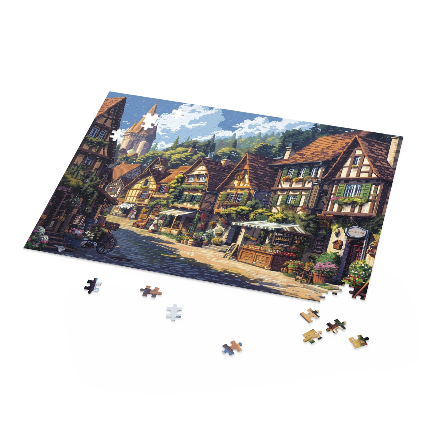 Village Charm - Elegant Jigsaw Puzzle Gift