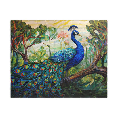 Stained Glass Peacock Jigsaw Puzzle