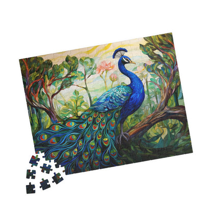 Stained Glass Peacock Jigsaw Puzzle