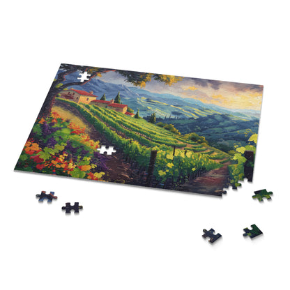 Vineyard Sunrise - Elegant Jigsaw Puzzle