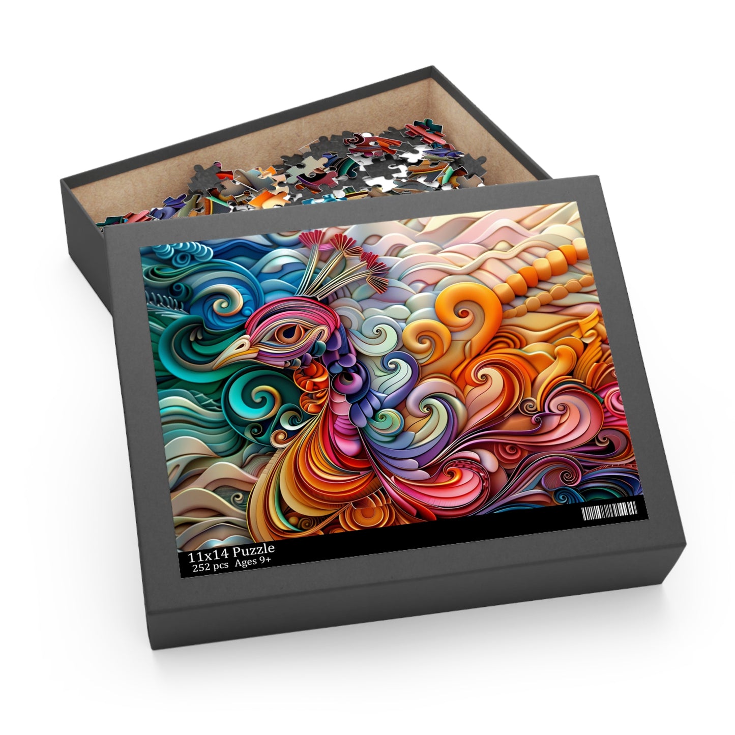 Paper Peacock Plumage - Elegant Jigsaw Puzzle