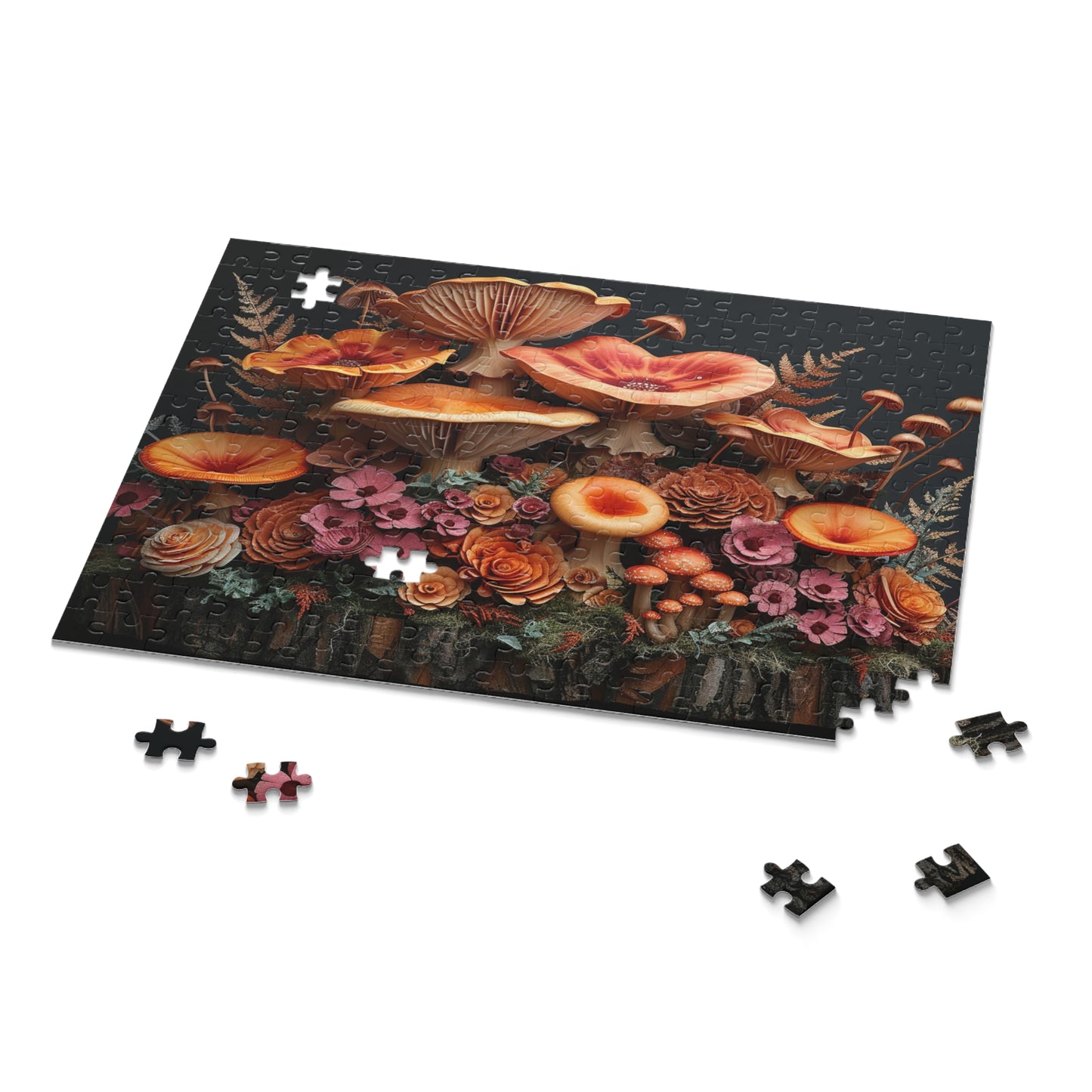 Trumpet Mushroom Bouquet - Elegant Jigsaw Puzzle Gift