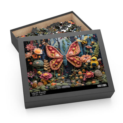 Crochet Butterfly Garden - Elegant Jigsaw Puzzle