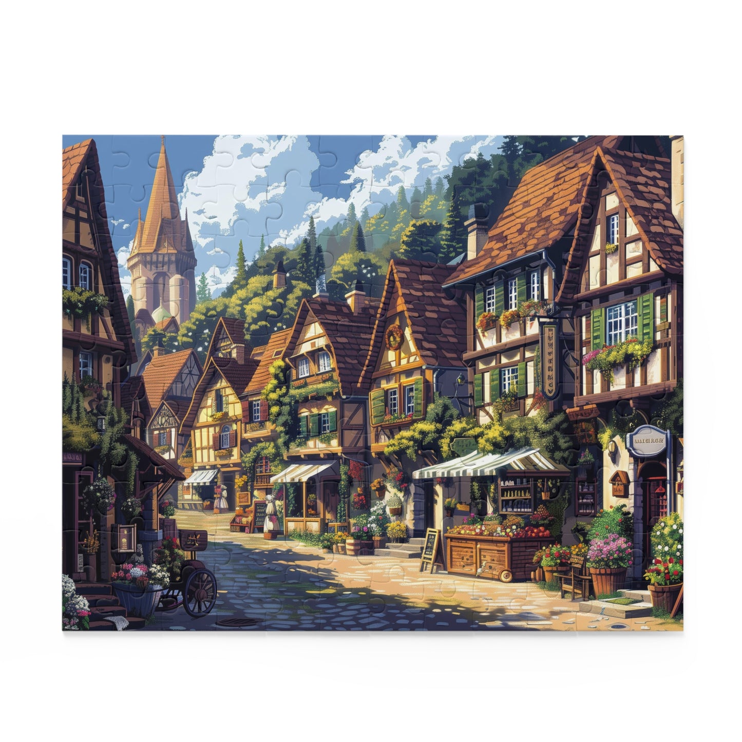 Village Charm - Elegant Jigsaw Puzzle Gift