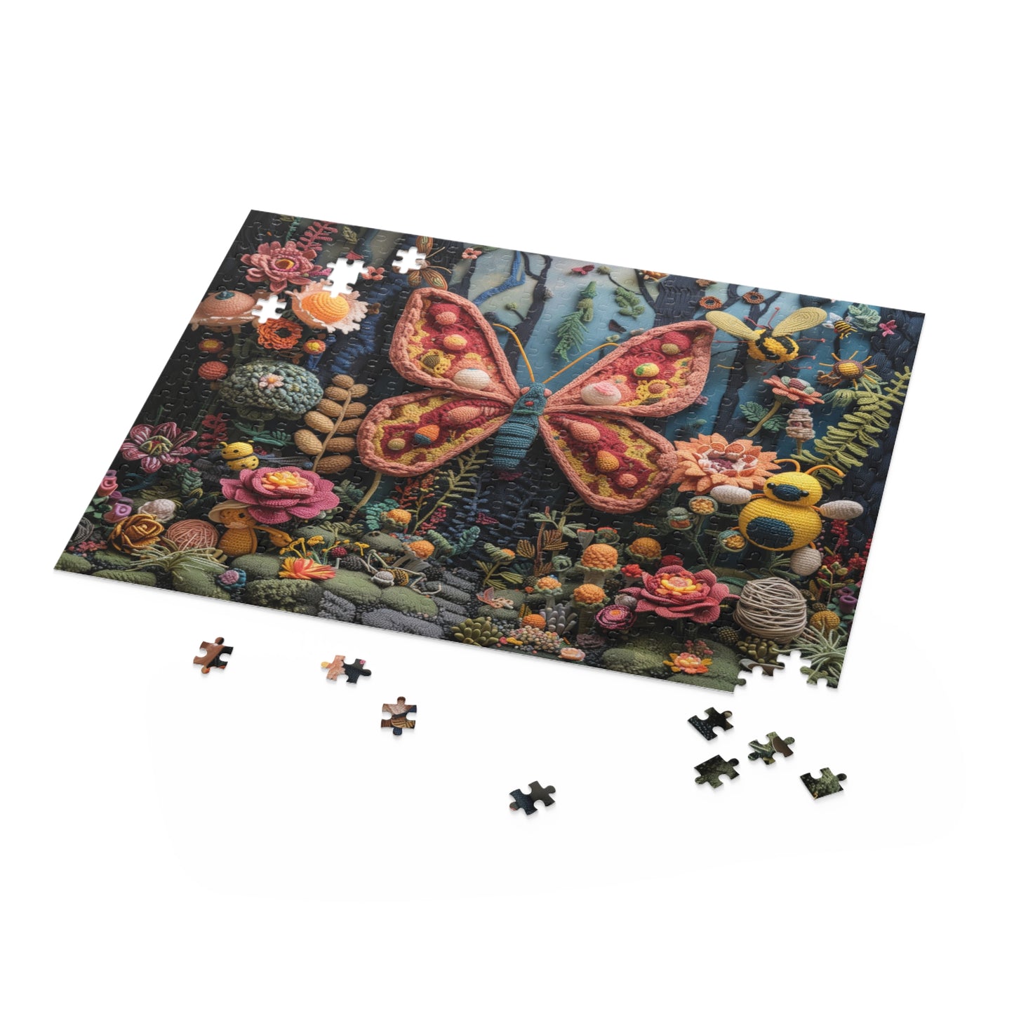 Crochet Butterfly Garden - Elegant Jigsaw Puzzle